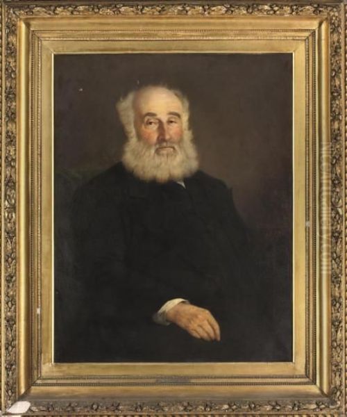 Portrait Of Rev. Henry Thursby-pelham, Seated Half-length, In A Black Coat And White Shirt Oil Painting by Attilio Baccani