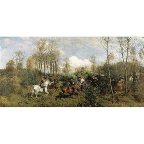 The Hunting Party Oil Painting by Maximilian Gierymski