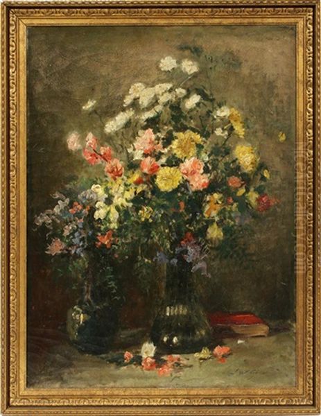 Floral Oil Painting by Joseph W. Gies