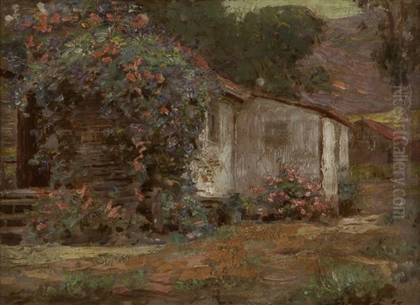 Cottage Oil Painting by Joseph W. Gies