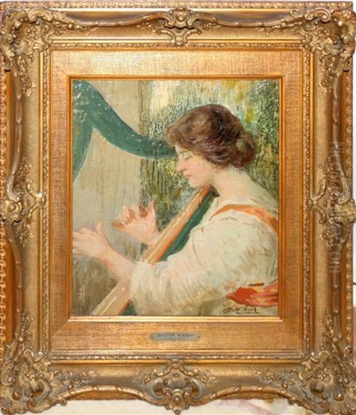 Harp Oil Painting by Joseph W. Gies