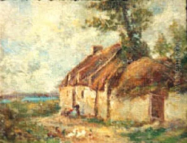 Farmhouse, Brittany Oil Painting by Joseph W. Gies