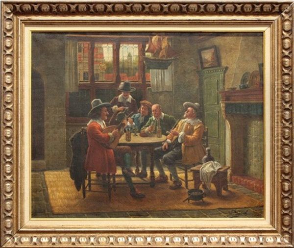 Kavaliers Trinken Oil Painting by Wilhelm Giessel