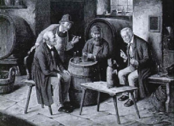 Der Gelehrige Pudel Oil Painting by Wilhelm Giessel