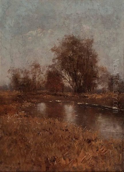 Fruhling Im Dachauer Moor Oil Painting by Josua Von Gietl