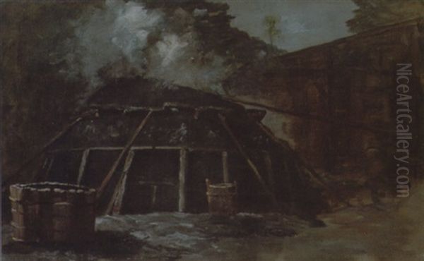 Kohleofen Oil Painting by Josua Von Gietl