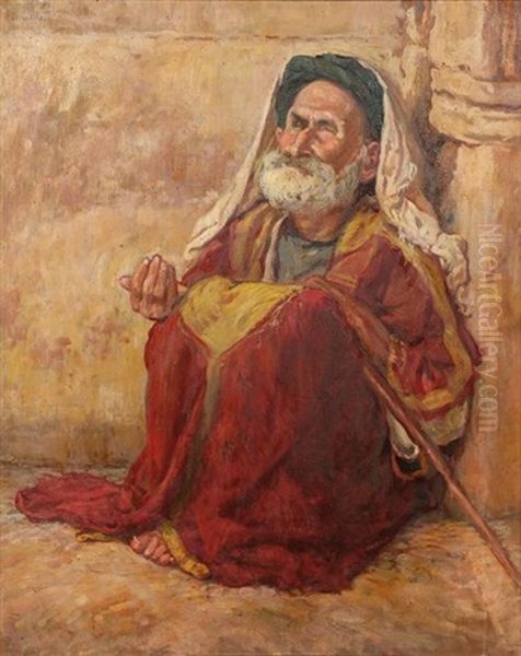 Vieil Homme Tunisien Oil Painting by Leon Giffard