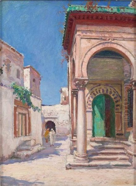 La Medersa Es Slimania, Tunis Oil Painting by Leon Giffard