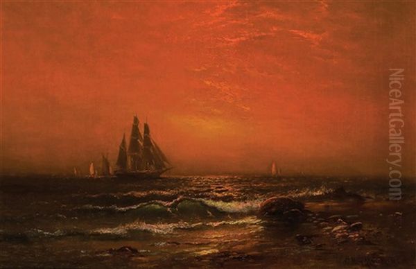 Coastal Sunset Oil Painting by Charles Braddock Gifford