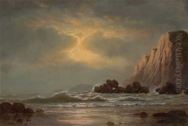 A Sunlit Shore Oil Painting by Charles Braddock Gifford