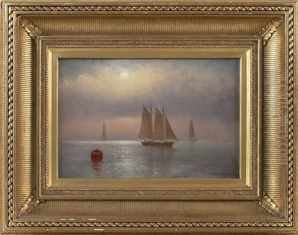 Boats At Sunset Oil Painting by Charles Henry Gifford