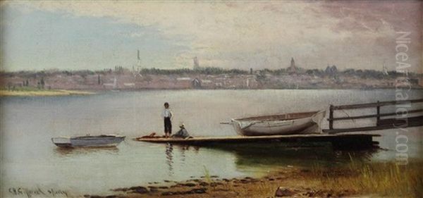 New Bedford From Gifford's Wharf Oil Painting by Charles Henry Gifford