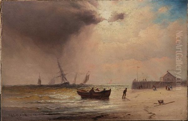 Coastal Scene Oil Painting by Charles Henry Gifford