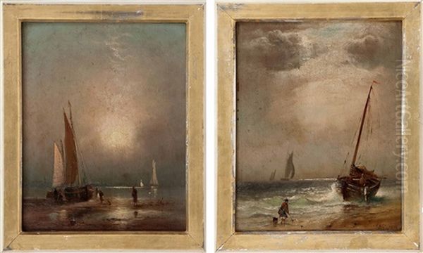 Pair Of Luminous Seascapes Oil Painting by Charles Henry Gifford