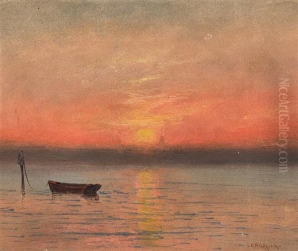 Dinghy On Flat Water Oil Painting by Charles Henry Gifford