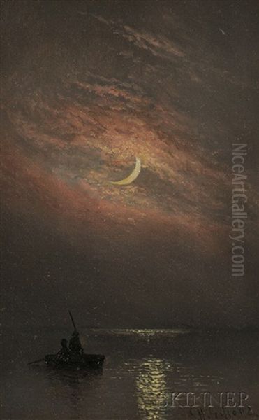 Under A Crescent Moon Oil Painting by Charles Henry Gifford