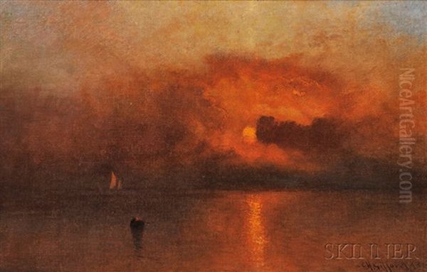 Red Skies At Night Oil Painting by Charles Henry Gifford