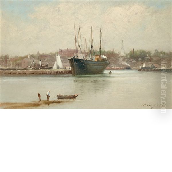 Harbor Scene, New Bedford, Massachusetts Oil Painting by Charles Henry Gifford