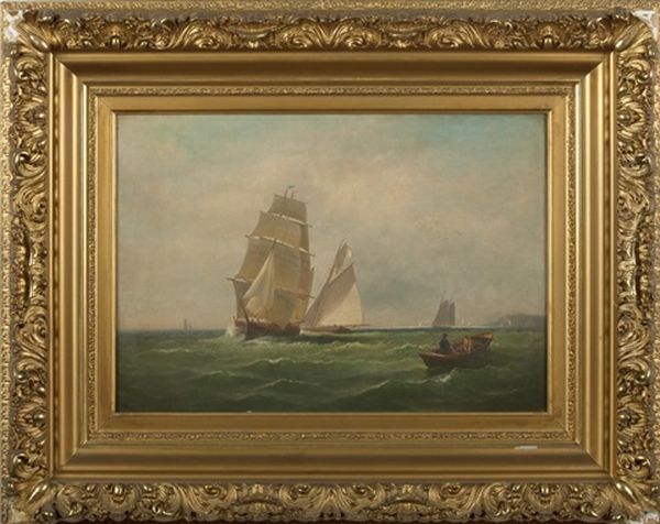 Sailing Off The Coast Oil Painting by Charles Henry Gifford