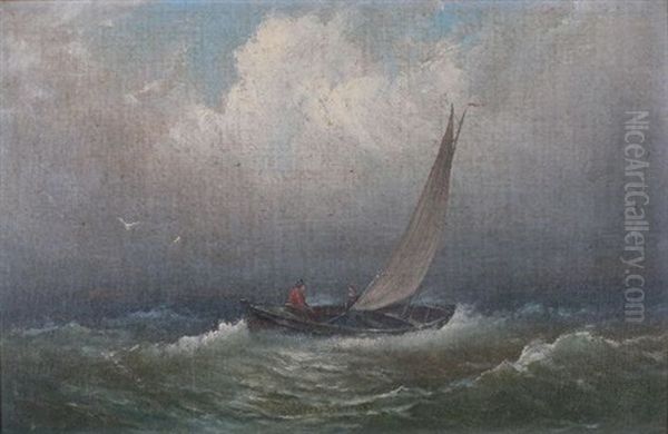 Sailboat At Sea by Charles Henry Gifford