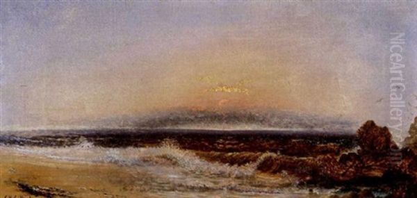 Red Sunset Oil Painting by Charles Henry Gifford