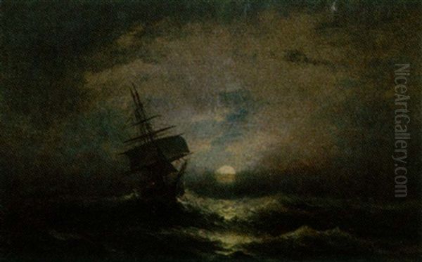 Ship At Sea Oil Painting by Charles Henry Gifford