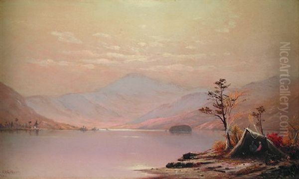 View Of Lake George Oil Painting by Charles Henry Gifford