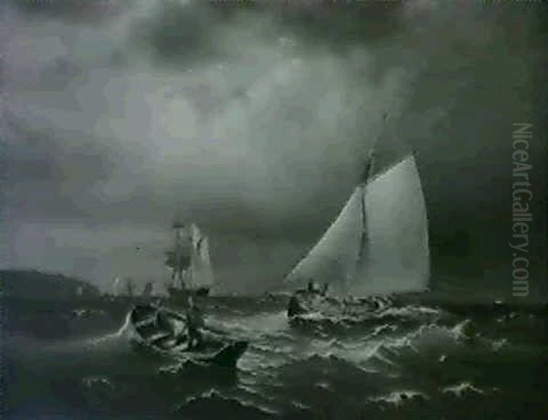 Returning To Port As The Storm Nears Oil Painting by Charles Henry Gifford