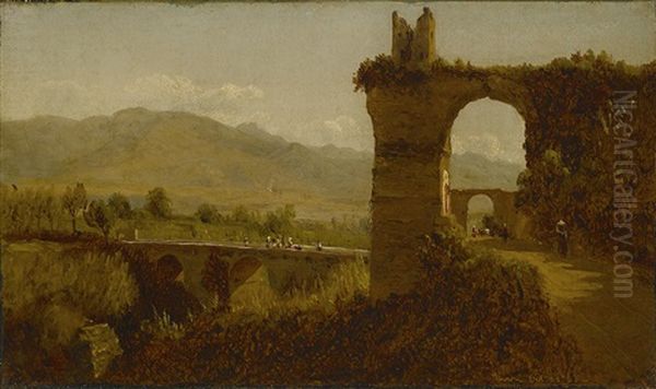 Arch Of Nero At Tivoli From The West Oil Painting by Sanford Robinson Gifford