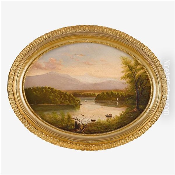 Hudson River Landscapes (2 Works) Oil Painting by Sanford Robinson Gifford