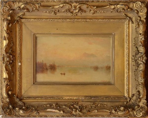 Misty Sunrise On Lake George Oil Painting by Sanford Robinson Gifford