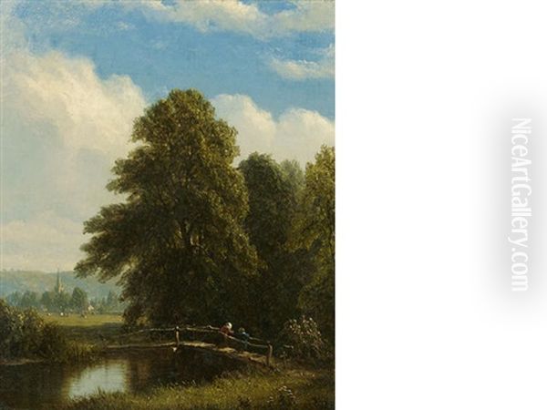 The Darent, Kent, England Oil Painting by Sanford Robinson Gifford