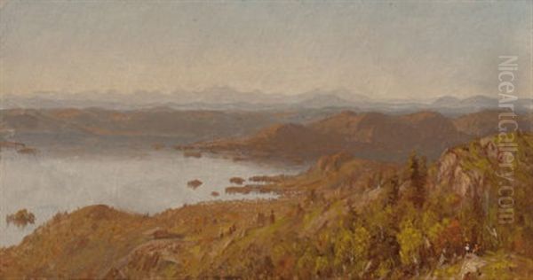 Lake George From Buck Mountain Oil Painting by Sanford Robinson Gifford