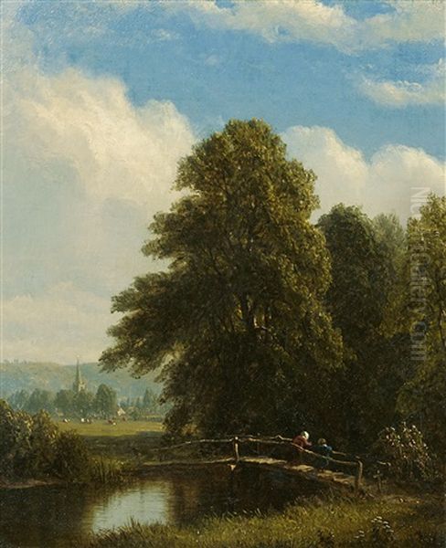 The Darent, Kent, England Oil Painting by Sanford Robinson Gifford