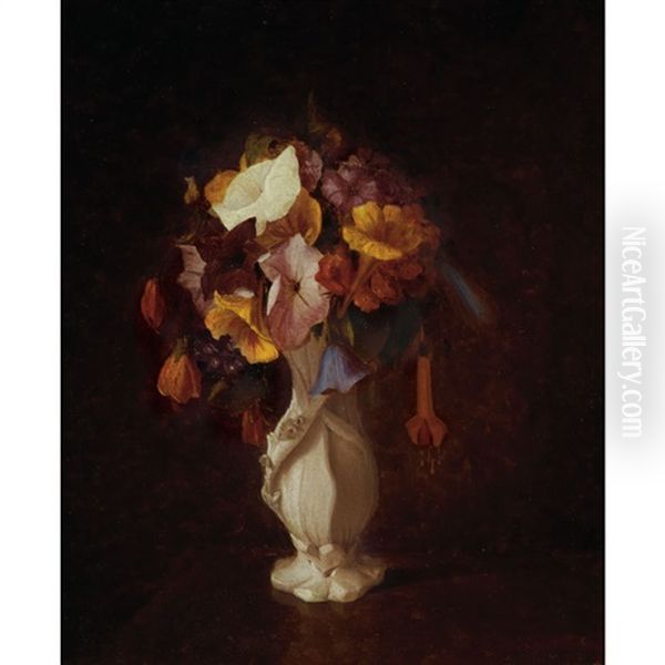 Flower Study Oil Painting by Sanford Robinson Gifford