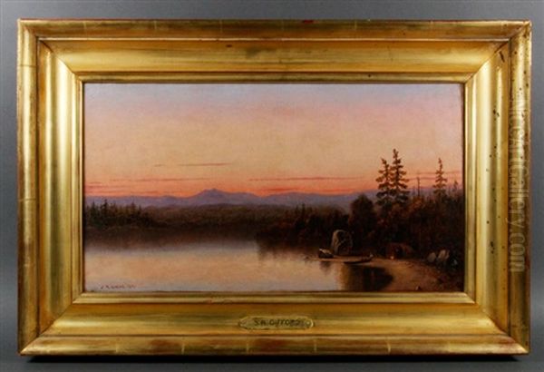 Twilight At The Campsite Oil Painting by Sanford Robinson Gifford