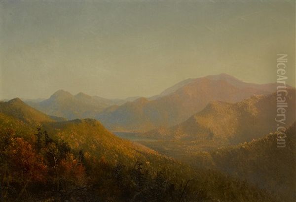 Mountains And Lake In Autumn Oil Painting by Sanford Robinson Gifford