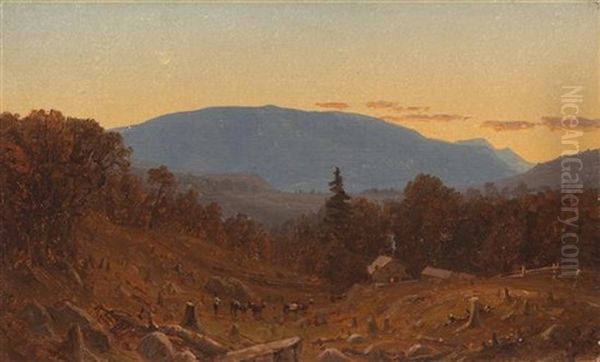 Hunter Mountain At Twilight Oil Painting by Sanford Robinson Gifford