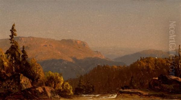 View From Above, Kaaterskill Cove Oil Painting by Sanford Robinson Gifford