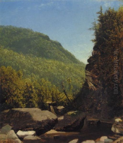 Near Echo Lake, New Hampshire Oil Painting by Sanford Robinson Gifford