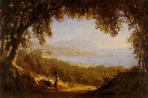 La Riviera De Ponente, Genoa Oil Painting by Sanford Robinson Gifford