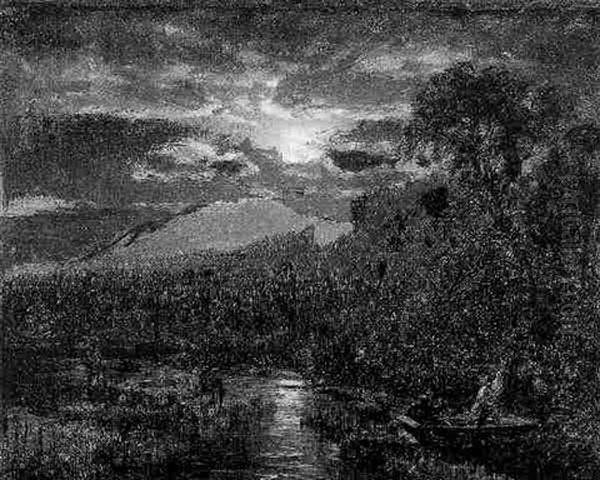 Moonlight Sketch Oil Painting by Sanford Robinson Gifford