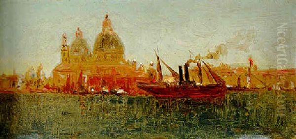 A Venetian Sketch Oil Painting by Sanford Robinson Gifford