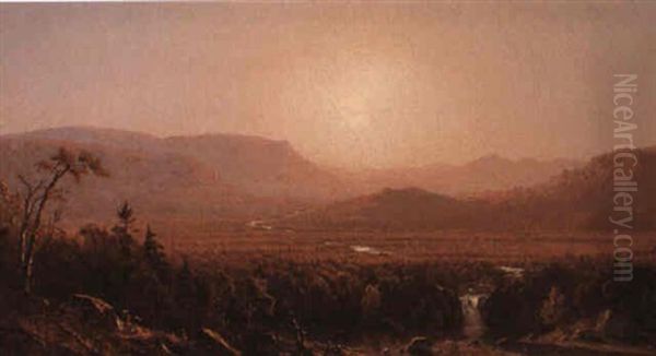 A Catskill Study Oil Painting by Sanford Robinson Gifford