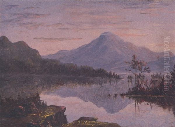 Tongue Mountain, Lake George Oil Painting by Sanford Robinson Gifford