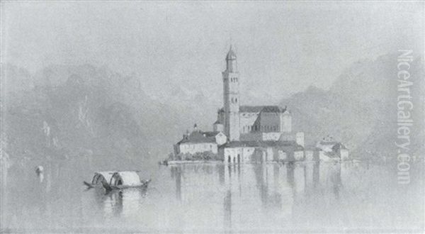 Isolo San Julio - Lago D'orta Oil Painting by Sanford Robinson Gifford