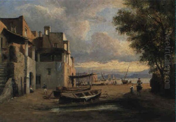 Scena Di Vita A Pozzuoli Oil Painting by Achille Gigante