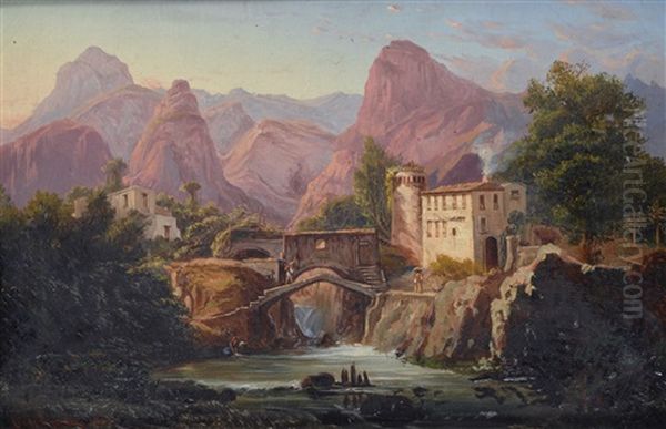 Paesino Montano Oil Painting by Ercole Gigante