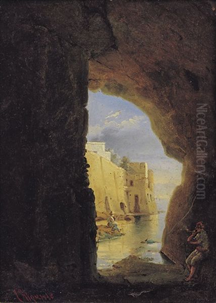 Pescatore Nella Grotta Oil Painting by Ercole Gigante