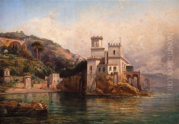 Castello Di San Nicola Ad Amalfi Oil Painting by Ercole Gigante